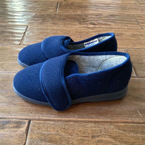 CosyFeet Richie Single Slipper Navy Women's Size 6 Extra Roomy - Picture 1 of 8